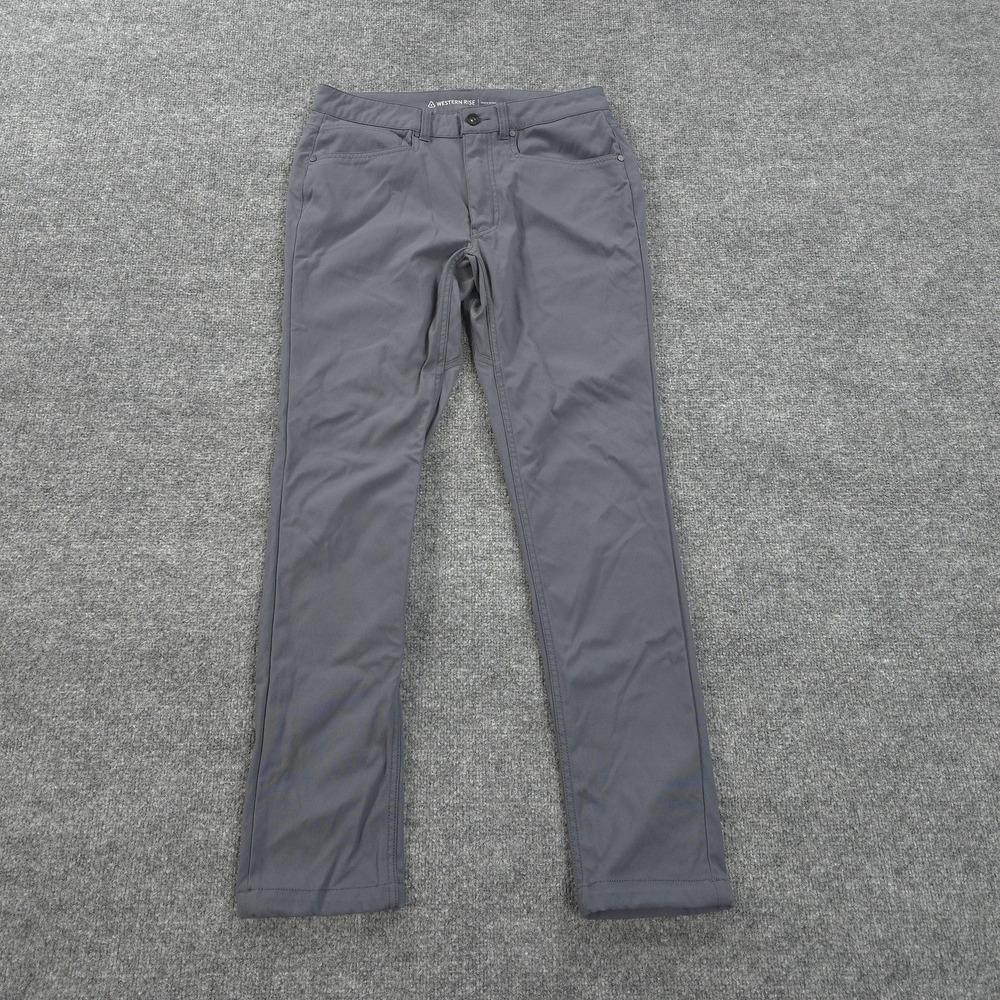 Western Rise Pants Mens 30x30 Gray AT Slim Pant Performance Travel Tech Outdoors